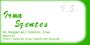 irma szentes business card